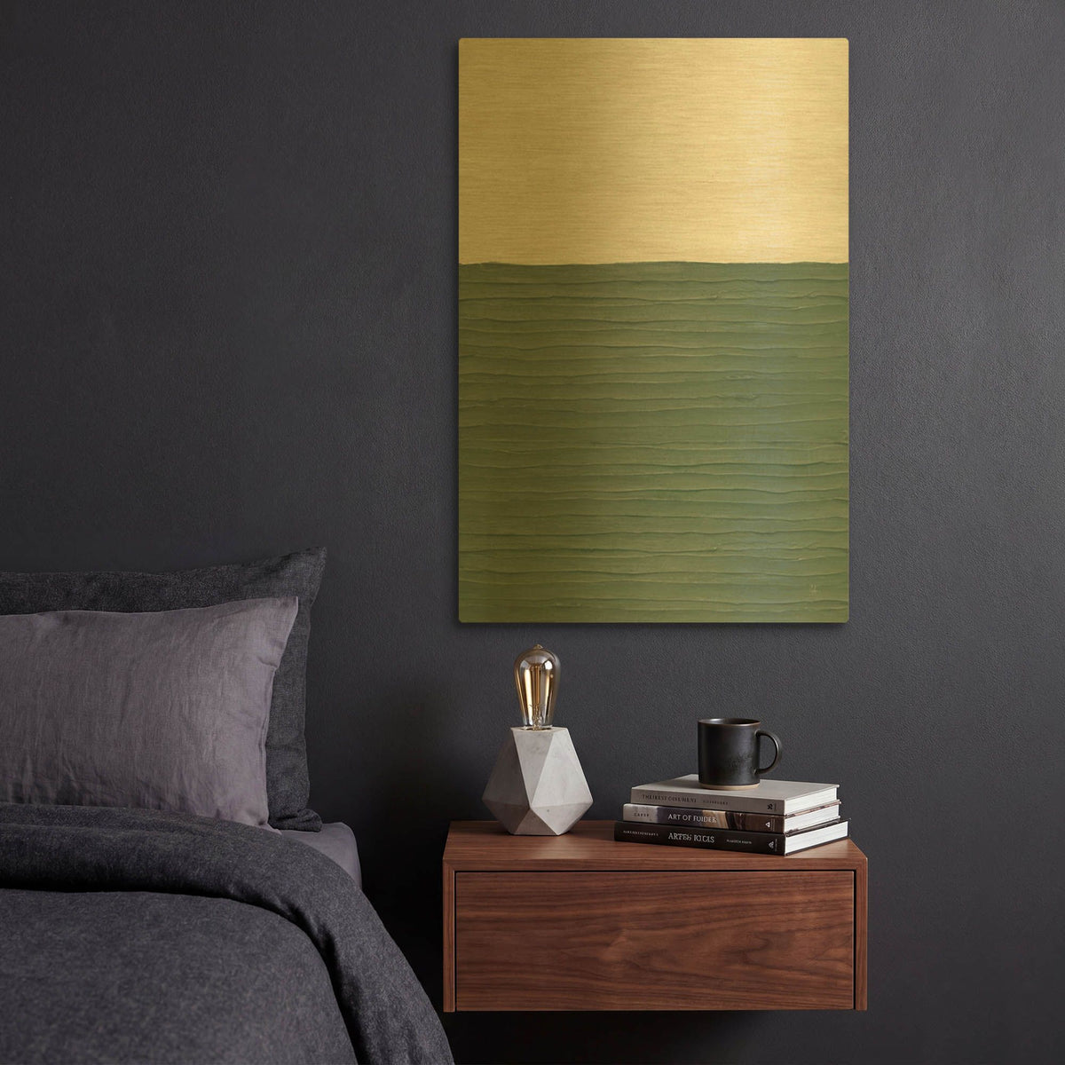 'Abstract Fields 2' By Sarah Adams Gold Metal Wall Art