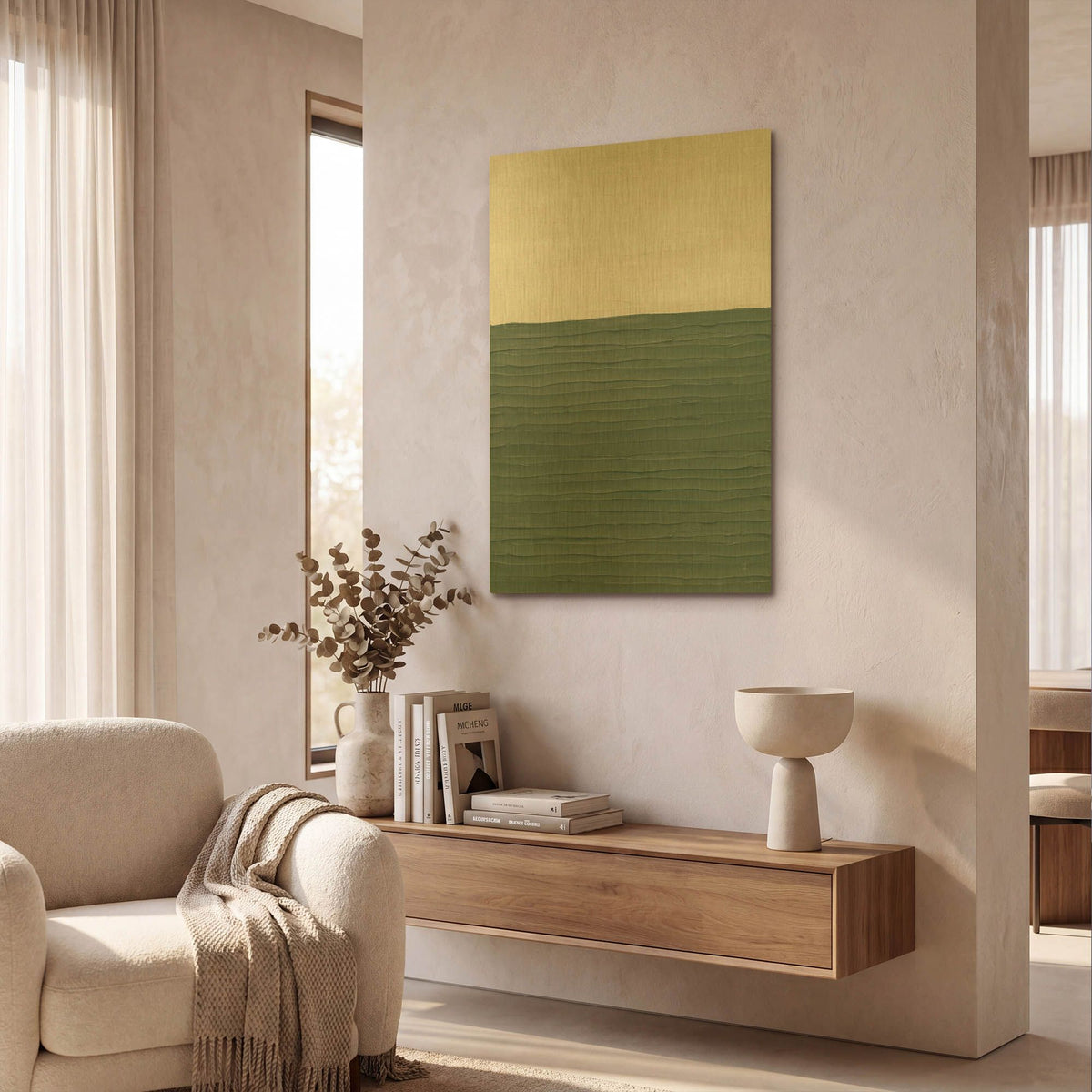 'Abstract Fields 2' By Sarah Adams Gold Metal Wall Art