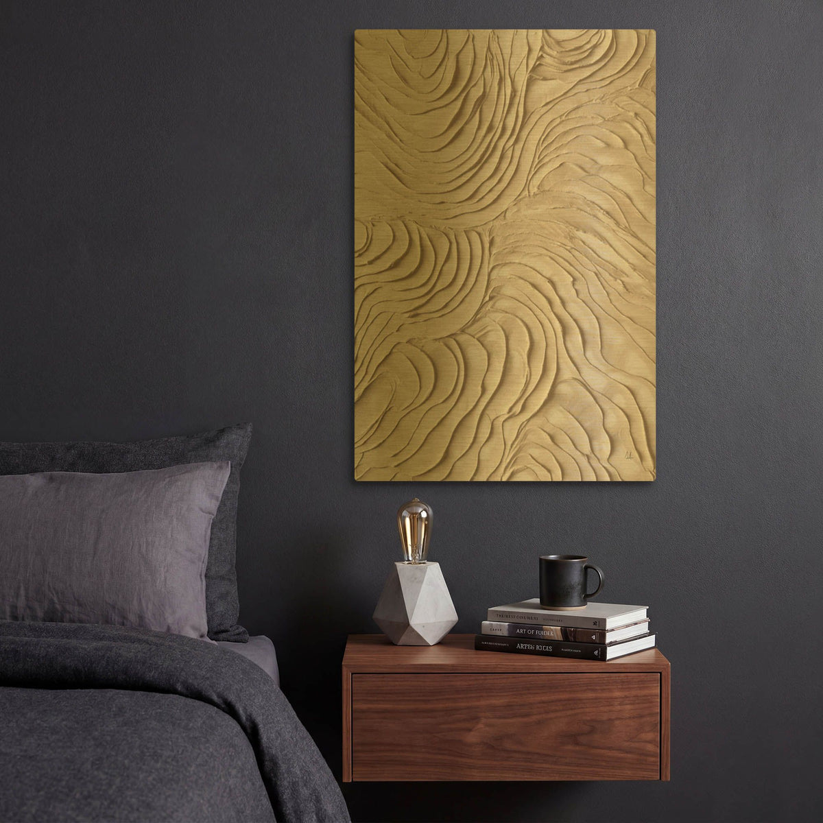 'Birds Eye View' By Sarah Adams Gold Metal Wall Art