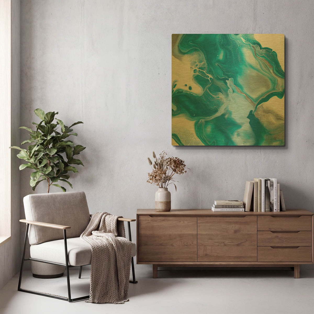 'Blue Lagoon 1' By Sarah Adams Gold Metal Wall Art