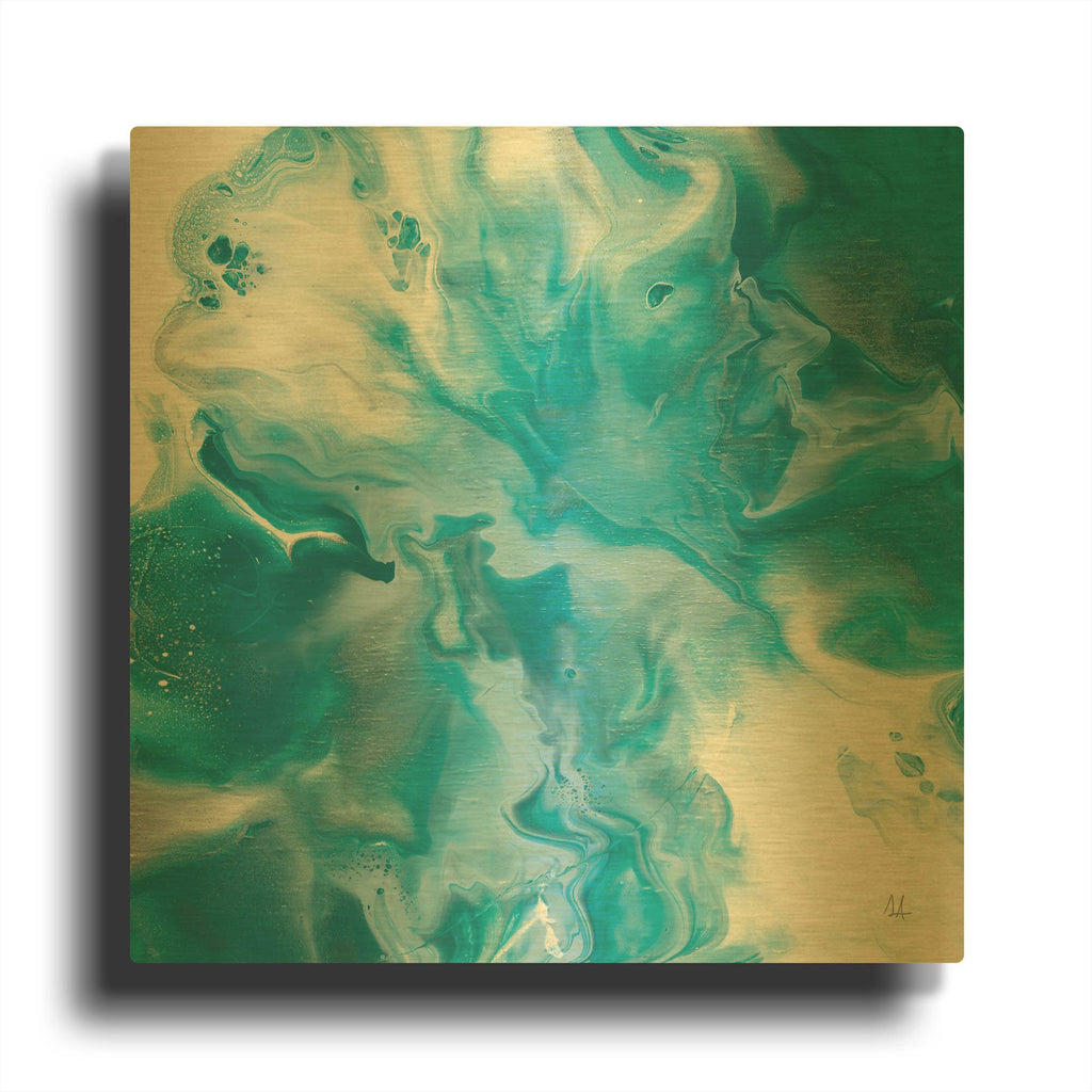 'Blue Lagoon 2' By Sarah Adams Gold Metal Wall Art
