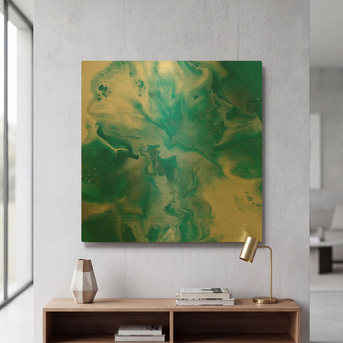 'Blue Lagoon 2' By Sarah Adams Gold Metal Wall Art