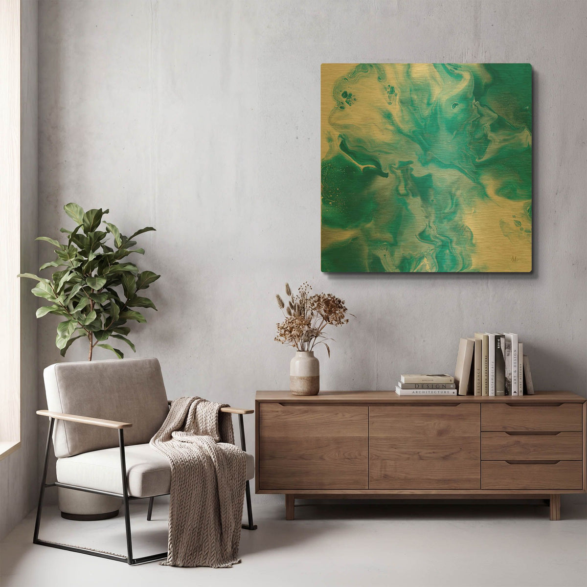 'Blue Lagoon 2' By Sarah Adams Gold Metal Wall Art