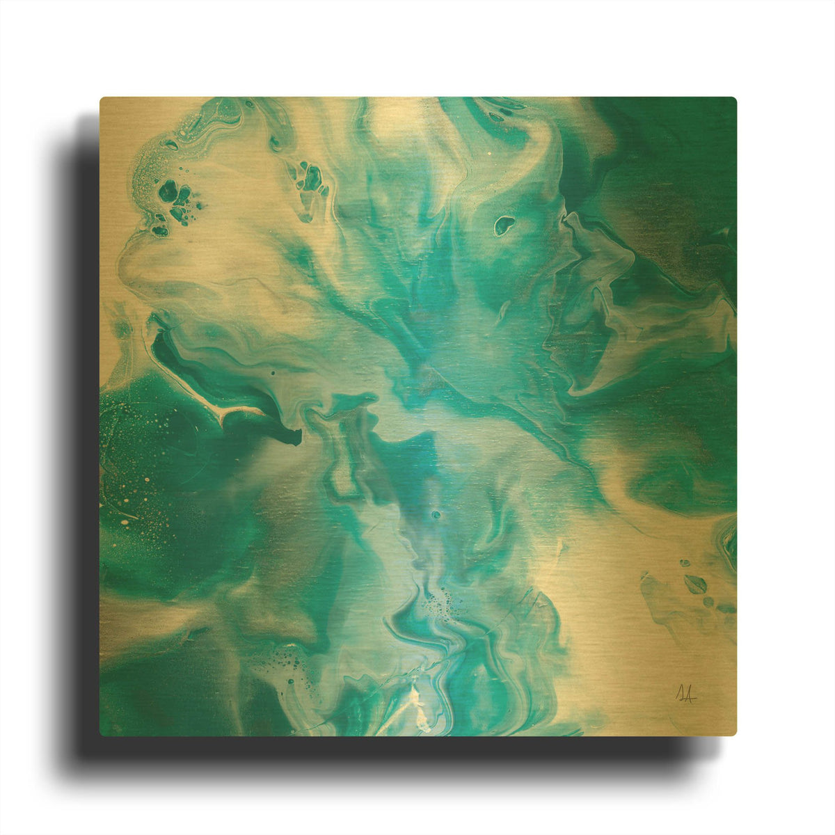 'Blue Lagoon 2' By Sarah Adams Gold Metal Wall Art