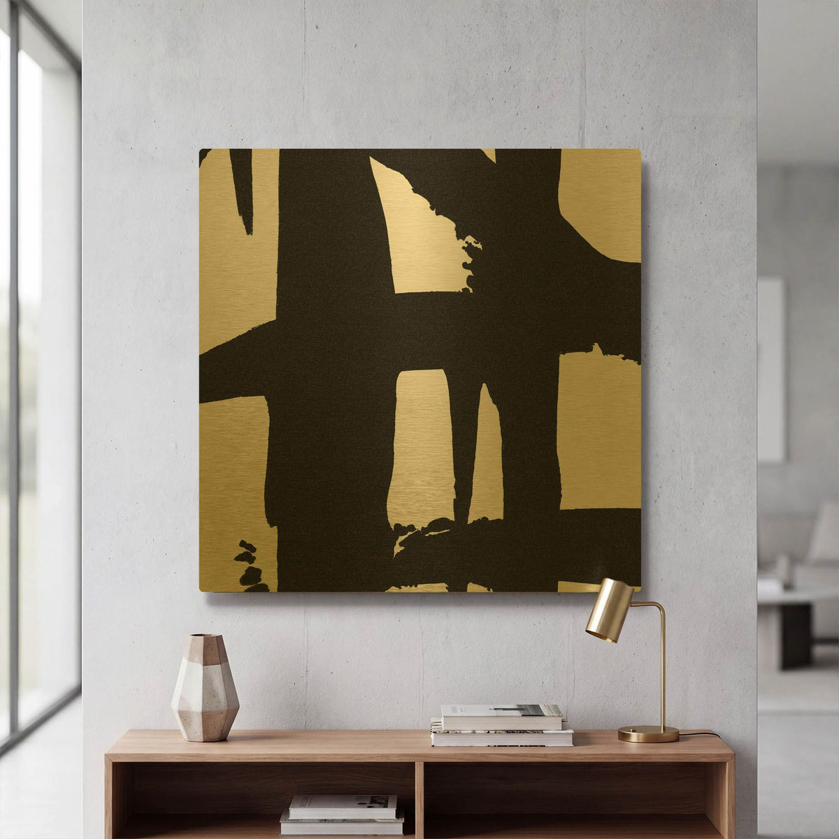 'Crossing Paths 1' By Sarah Adams Gold Metal Wall Art