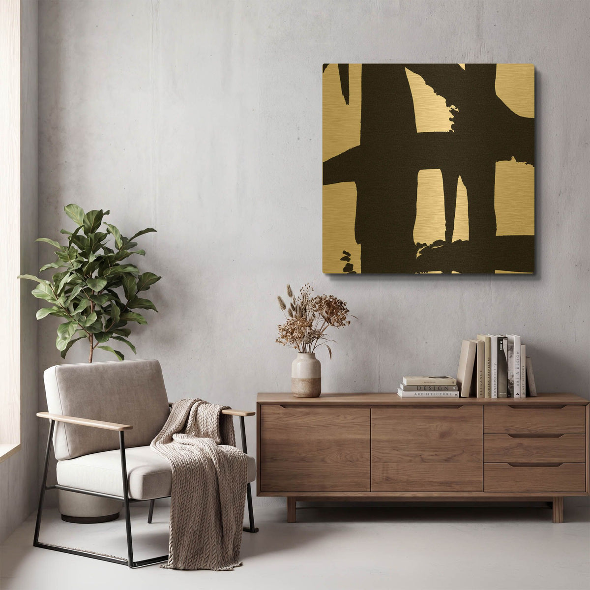 'Crossing Paths 1' By Sarah Adams Gold Metal Wall Art