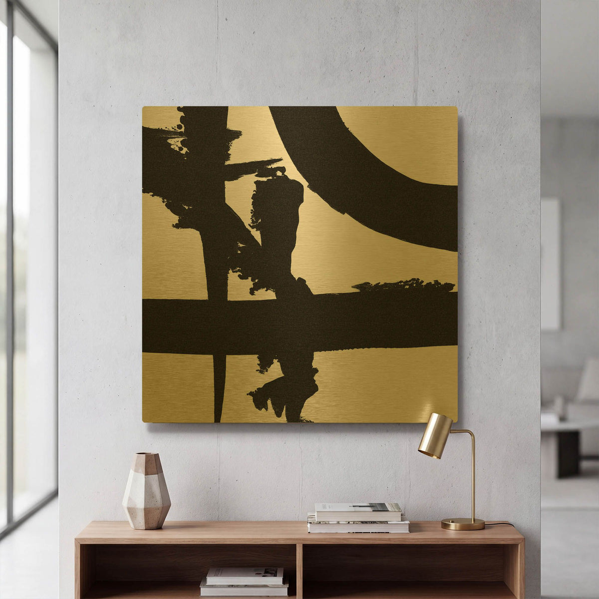 'Crossing Paths 2' By Sarah Adams Gold Metal Wall Art
