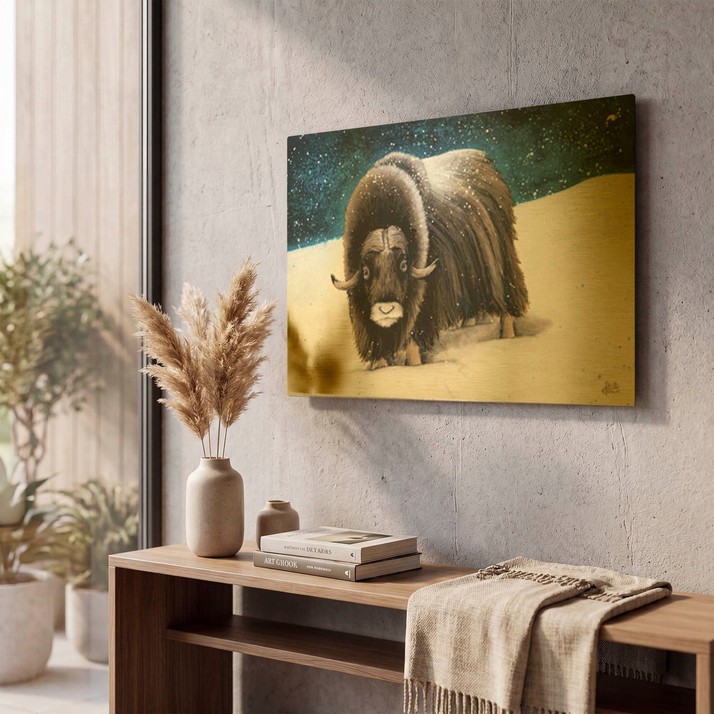 'Dressed for Winter' By Britt Hallowell Gold Metal Wall Art