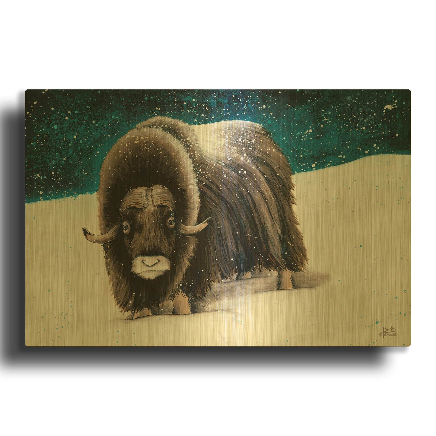 'Dressed for Winter' By Britt Hallowell Gold Metal Wall Art