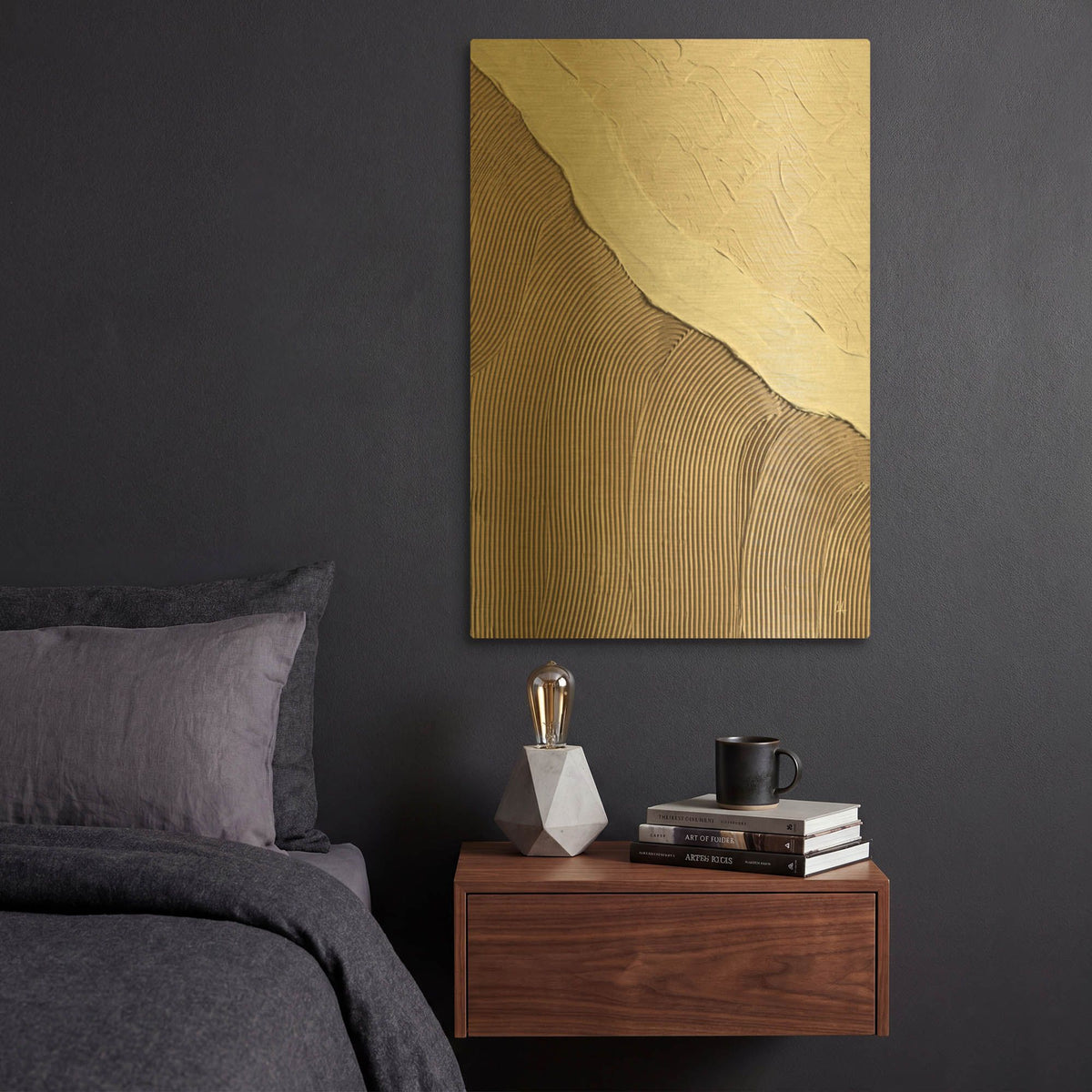 'Neutral Ocean' By Sarah Adams Gold Metal Wall Art