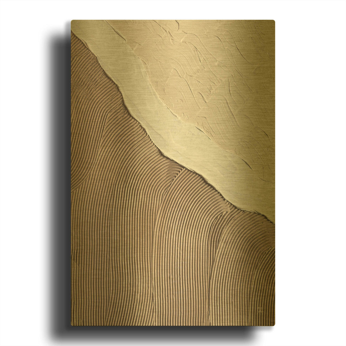 'Neutral Ocean' By Sarah Adams Gold Metal Wall Art