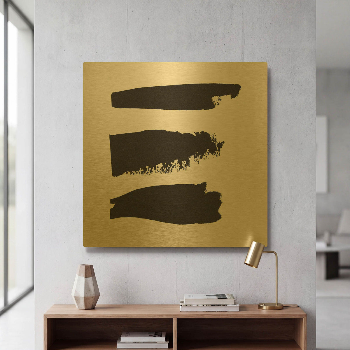 'Threes Company 1' By Sarah Adams Gold Metal Wall Art