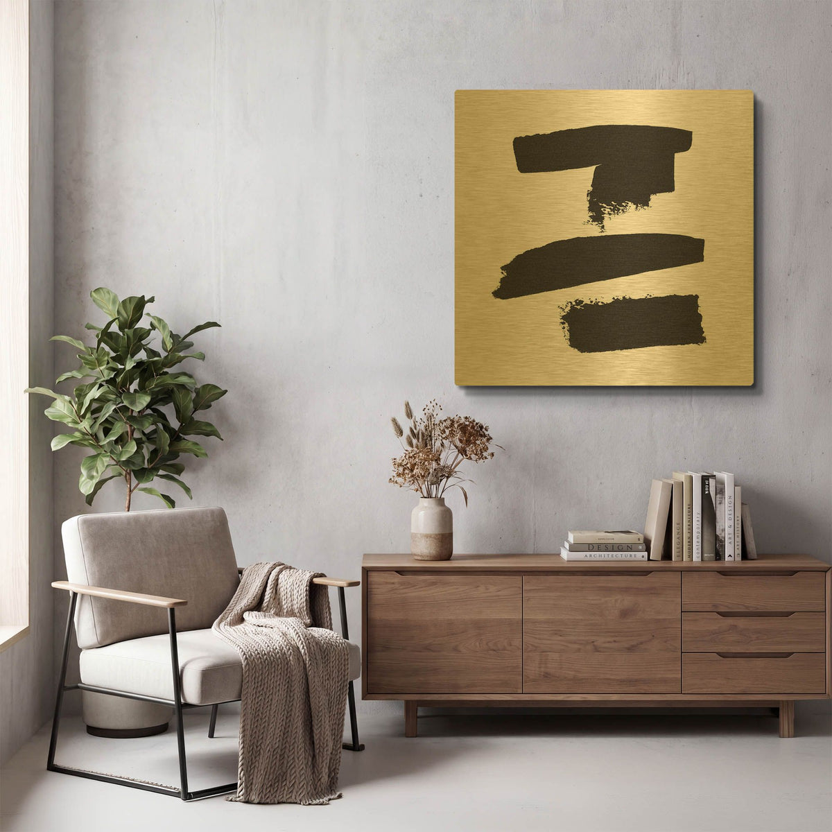 'Threes Company 2' By Sarah Adams Gold Metal Wall Art