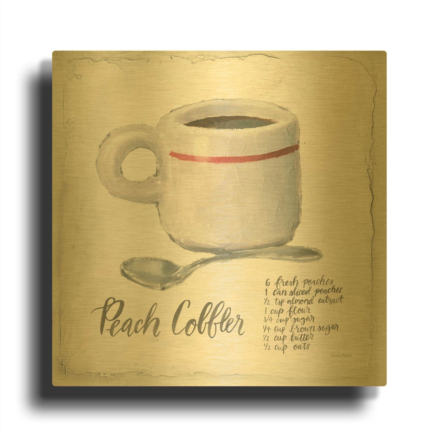 'American Diner 3' By Emily Adams Gold Metal Wall Art