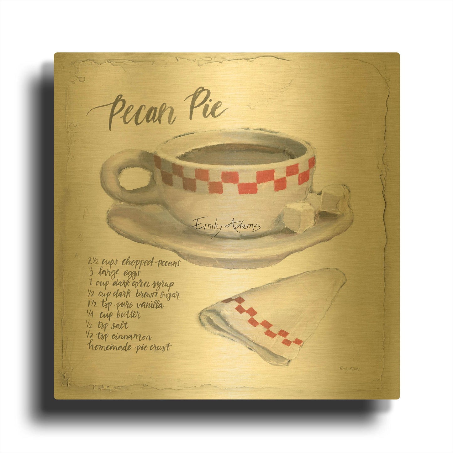 'American Diner 4' By Emily Adams Gold Metal Wall Art