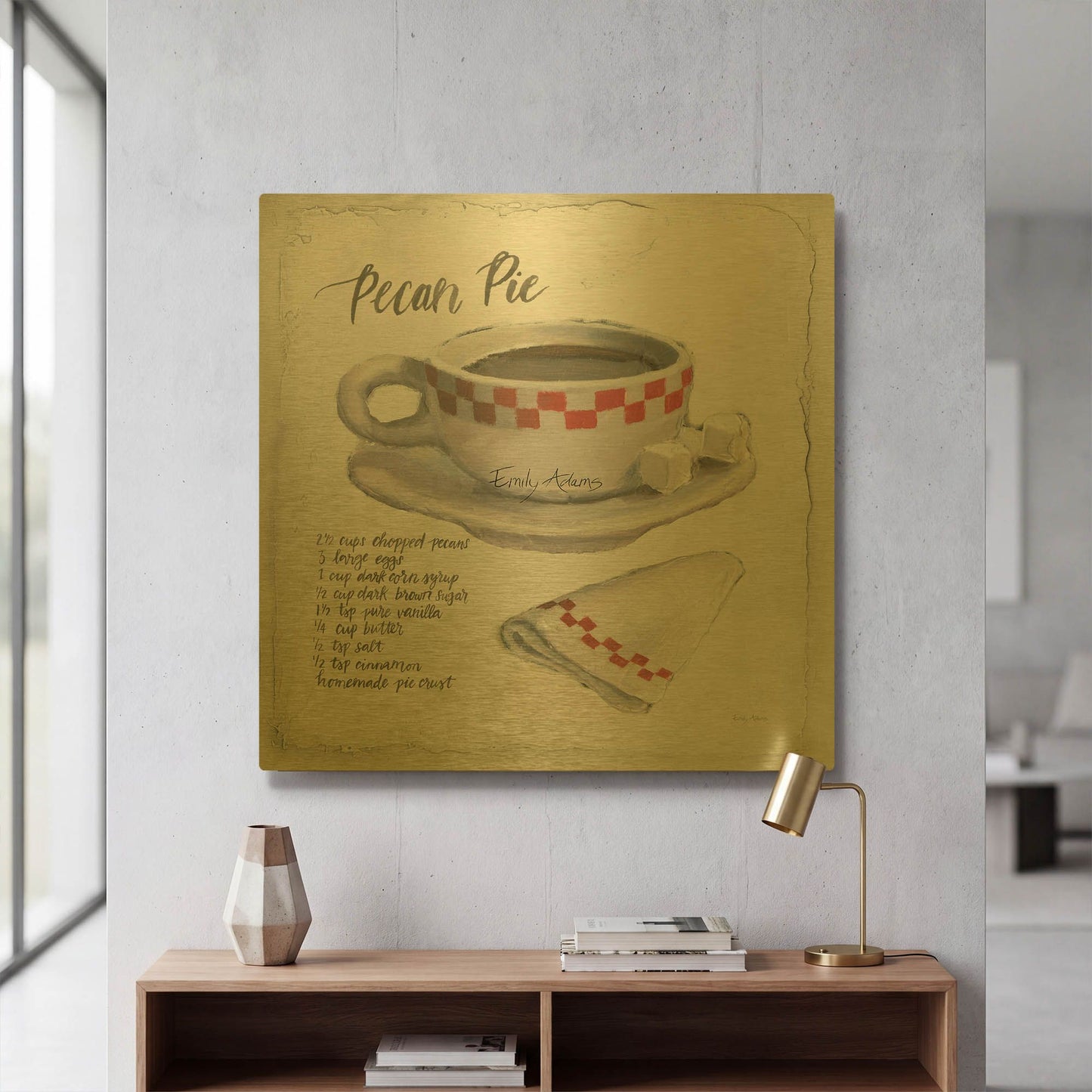 'American Diner 4' By Emily Adams Gold Metal Wall Art
