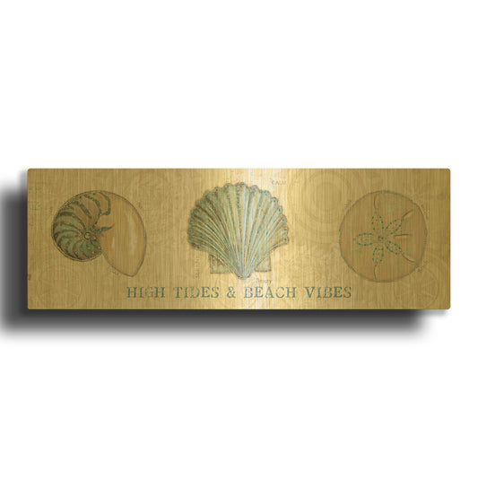 'Beach Treasures 3' By Emily Adams Gold Metal Wall Art