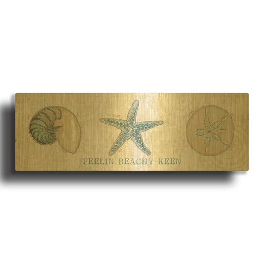 'Beach Treasures 7' By Emily Adams Gold Metal Wall Art