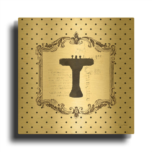 'Cartouche Sink' By Emily Adams Gold Metal Wall Art