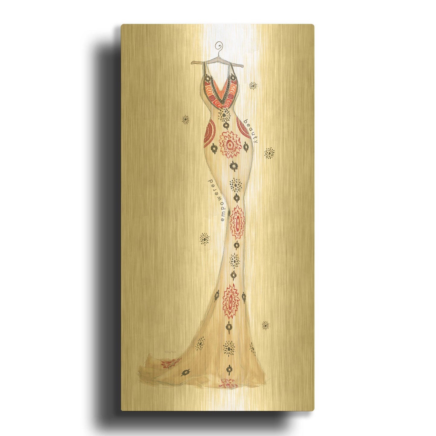 'Empowered Beauty 1' By Emily Adams Gold Metal Wall Art