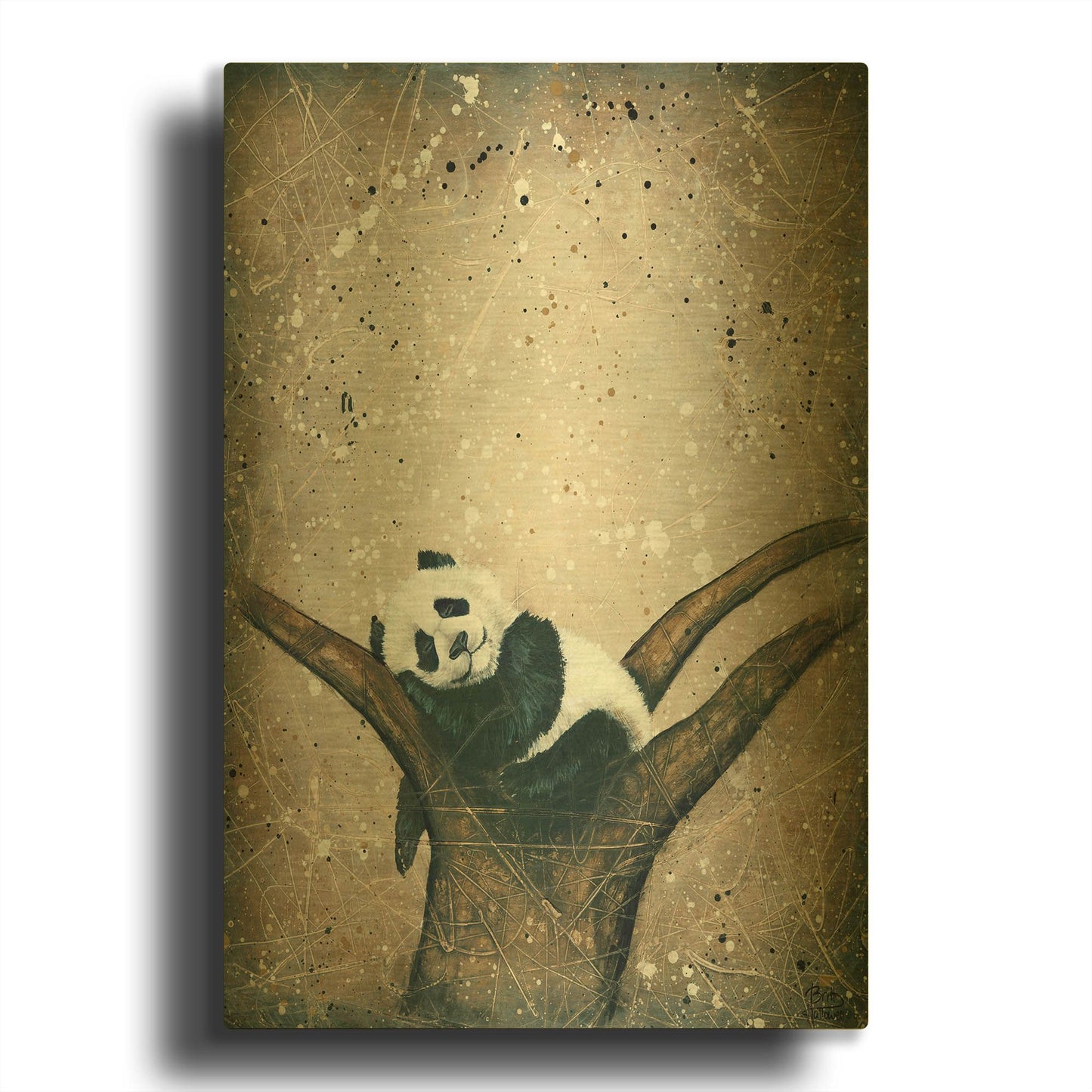 'Naptime' By Britt Hallowell Gold Metal Wall Art