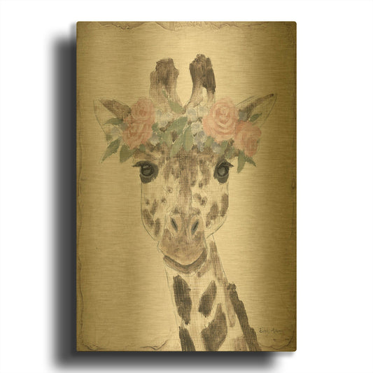 'Flower Friends 2 Neutral' By Emily Adams Gold Metal Wall Art
