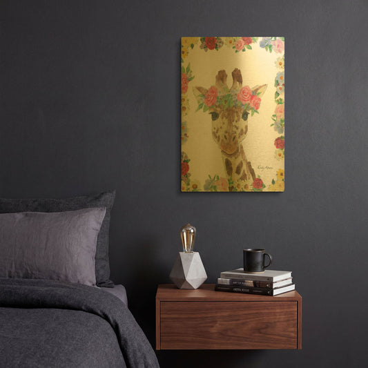 'Flower Friends 2' By Emily Adams Gold Metal Wall Art