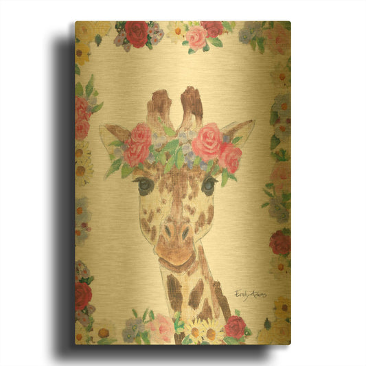 'Flower Friends 2' By Emily Adams Gold Metal Wall Art