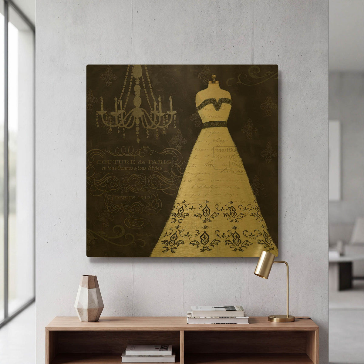 'French Couture 2' By Emily Adams Gold Metal Wall Art