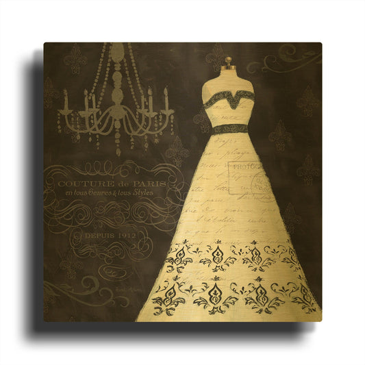 'French Couture 2' By Emily Adams Gold Metal Wall Art