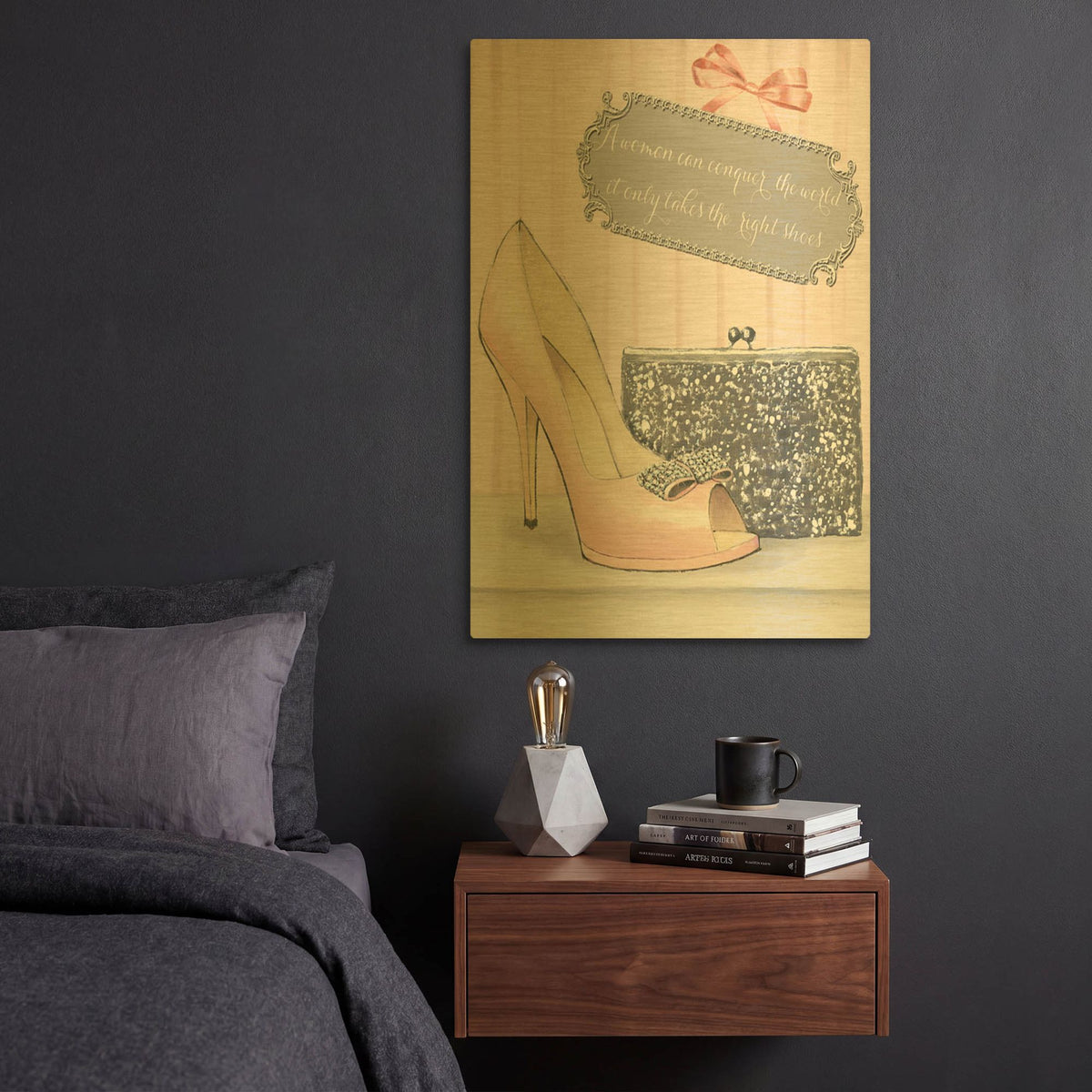 'From Emilys Closet 1' By Emily Adams Gold Metal Wall Art