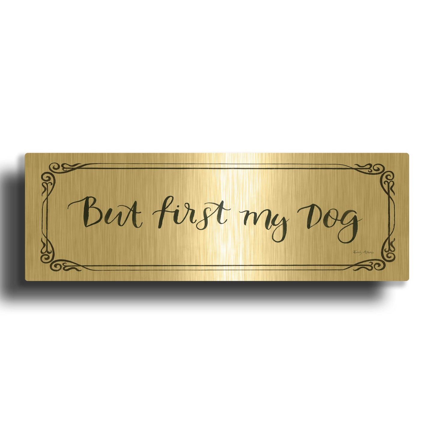 'Furry Fashion Friends V3' By Emily Adams Gold Metal Wall Art