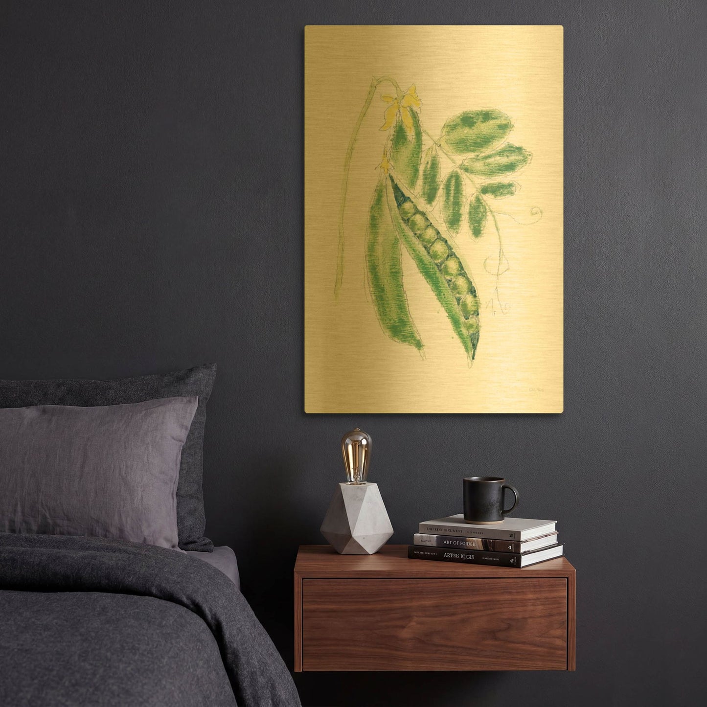 'Garden Delight 6' By Emily Adams Gold Metal Wall Art