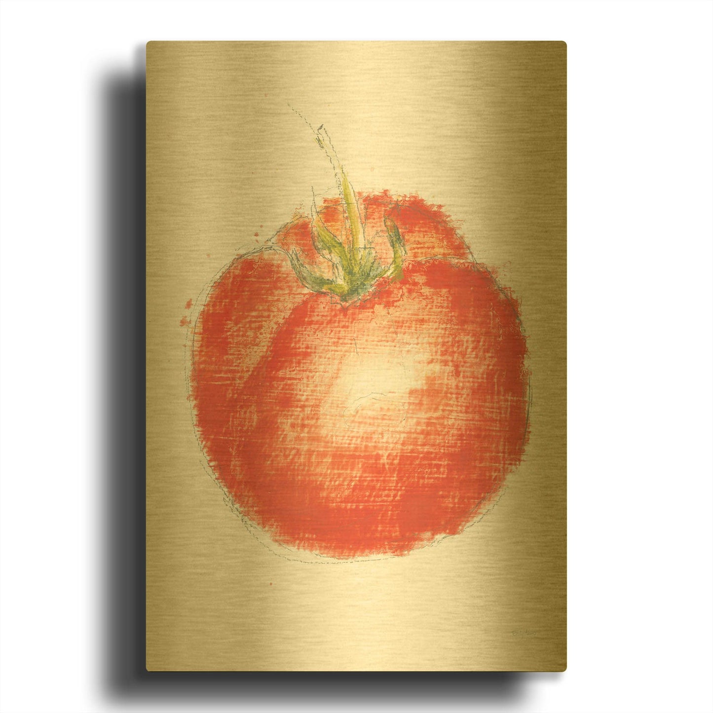 'Garden Delight 7' By Emily Adams Gold Metal Wall Art