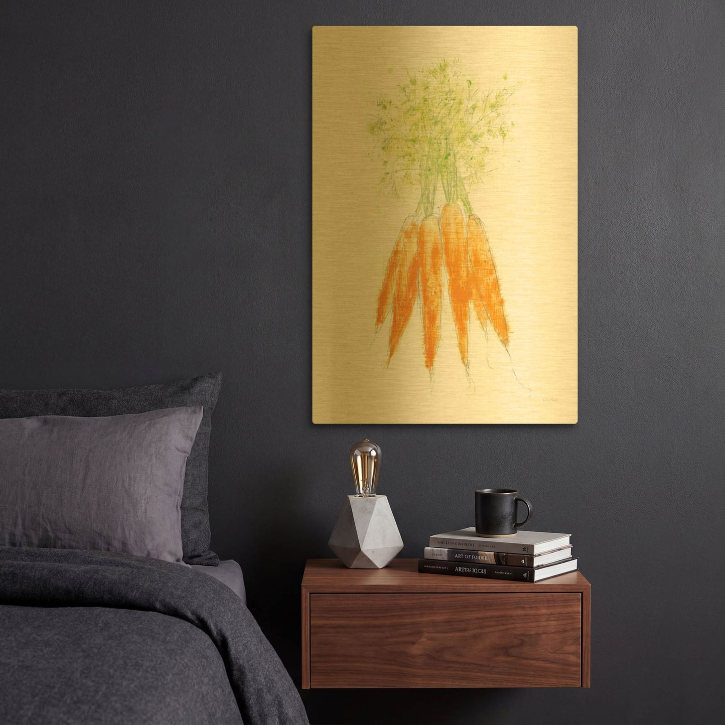 'Garden Delight V3' By Emily Adams Gold Metal Wall Art