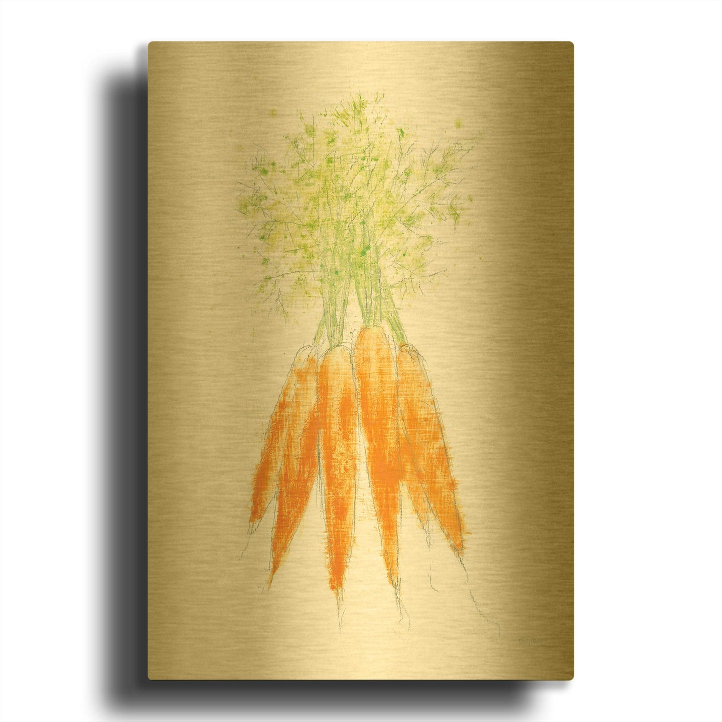 'Garden Delight V3' By Emily Adams Gold Metal Wall Art