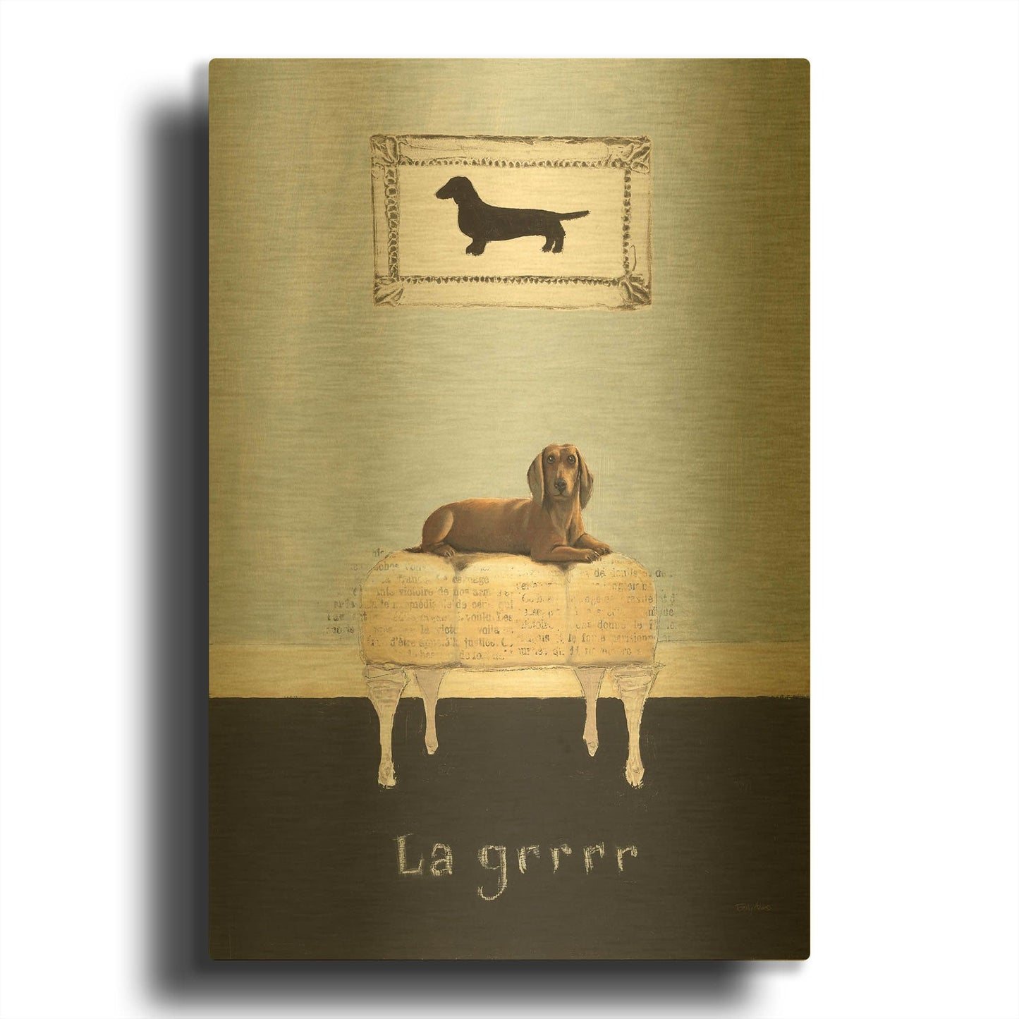 'La Grrr' By Emily Adams Gold Metal Wall Art