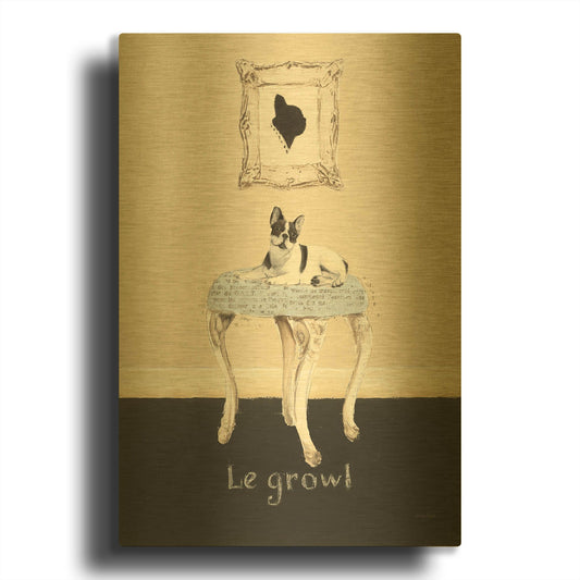'Le Growl' By Emily Adams Gold Metal Wall Art
