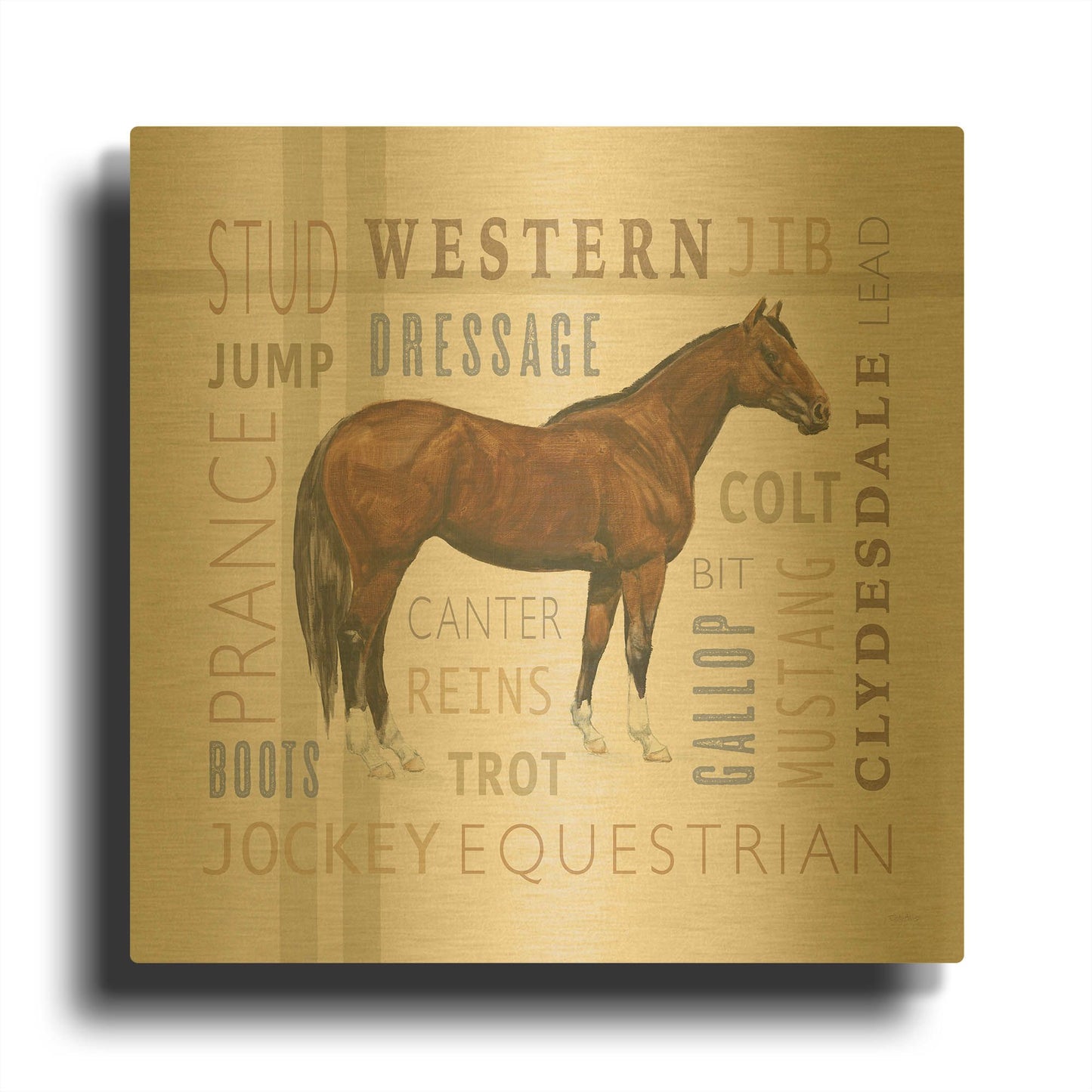 'Natural Charm 3' By Emily Adams Gold Metal Wall Art