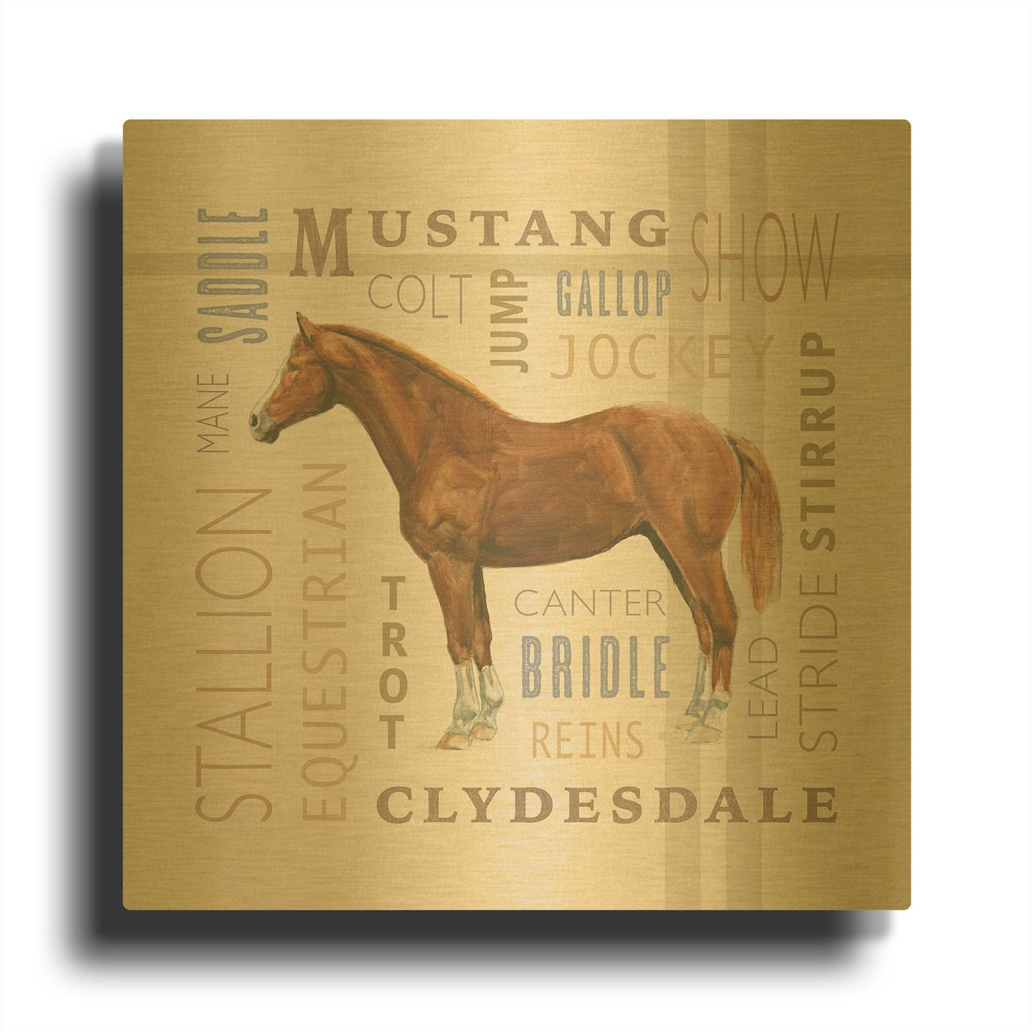 'Natural Charm 4' By Emily Adams Gold Metal Wall Art