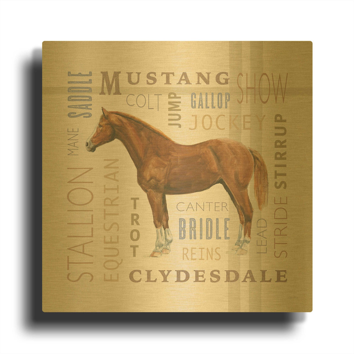 'Natural Charm 4' By Emily Adams Gold Metal Wall Art