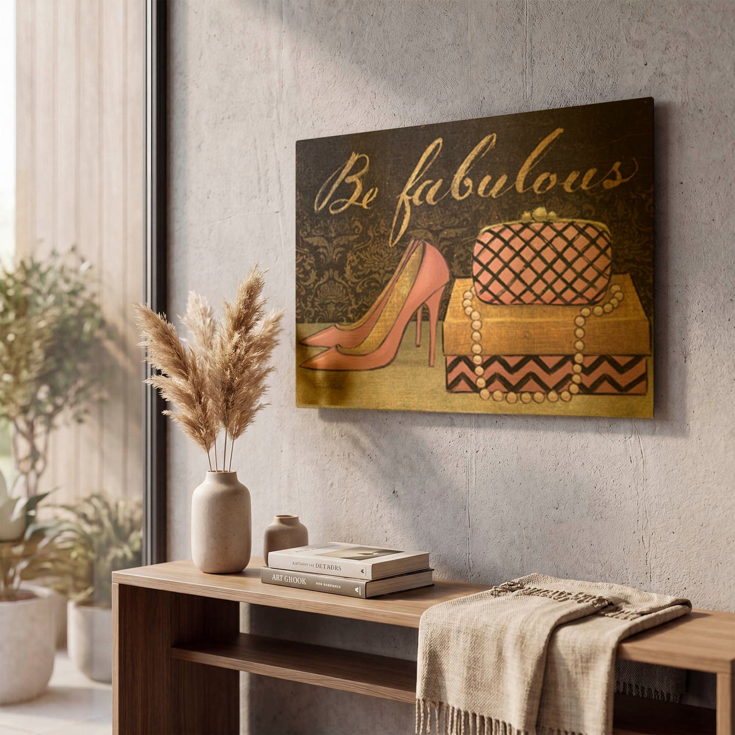 'Shoe Fetish Be Fabulous' By Emily Adams Gold Metal Wall Art