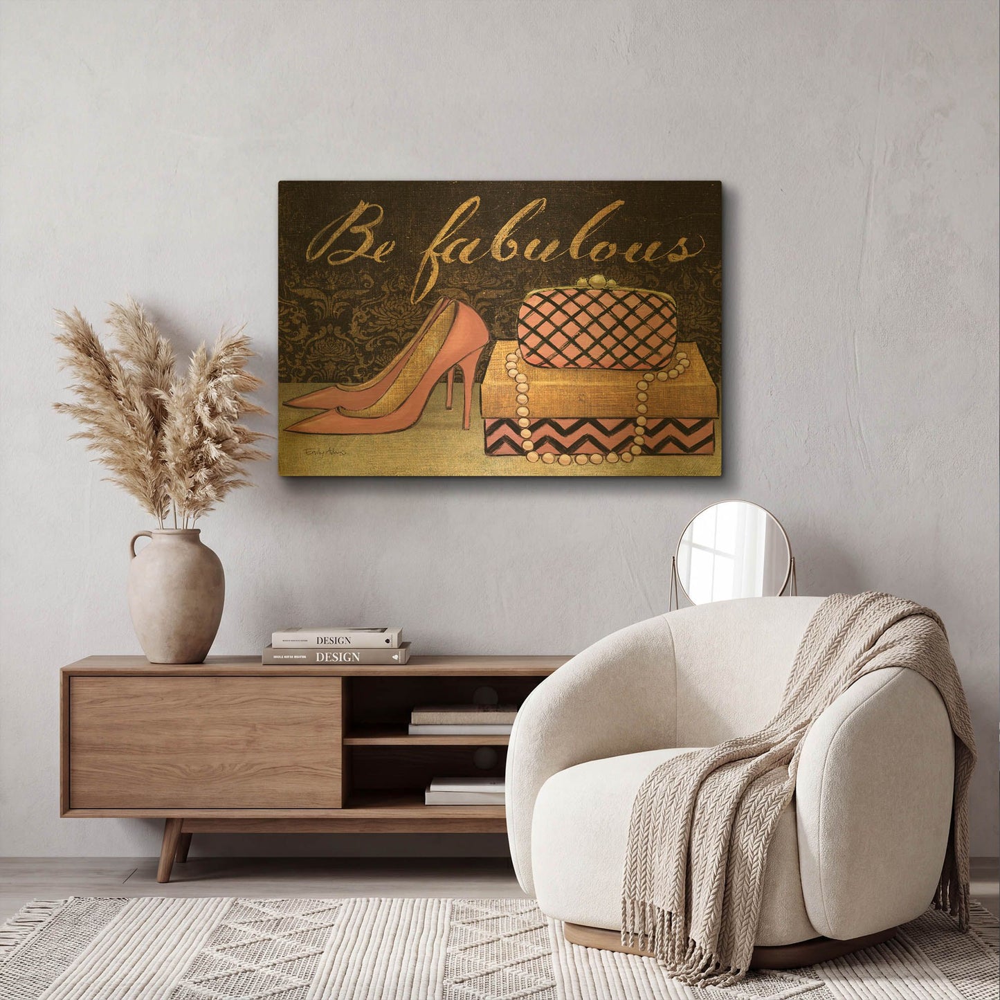 'Shoe Fetish Be Fabulous' By Emily Adams Gold Metal Wall Art