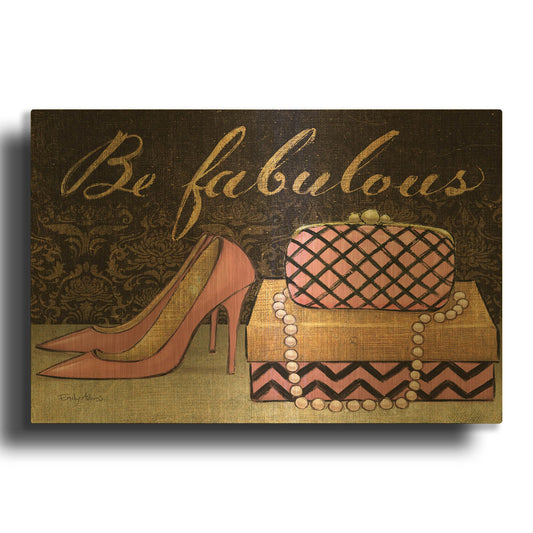 'Shoe Fetish Be Fabulous' By Emily Adams Gold Metal Wall Art