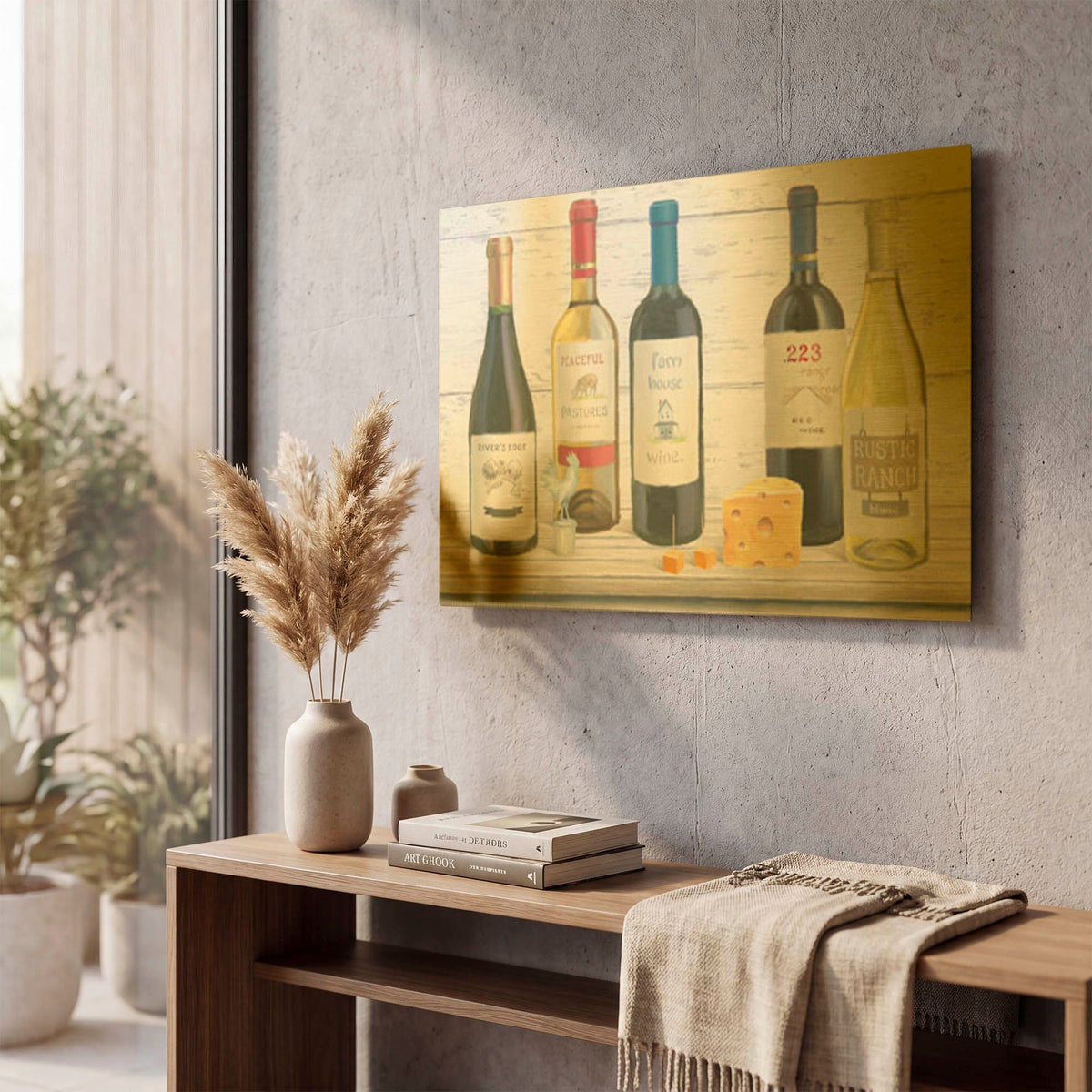 'Vintners Recess 4' By Emily Adams Gold Metal Wall Art