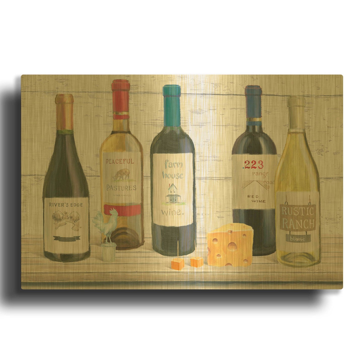 'Vintners Recess 4' By Emily Adams Gold Metal Wall Art