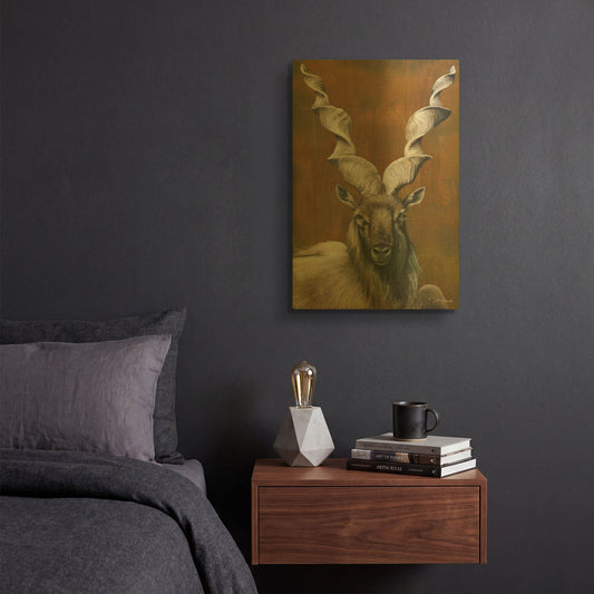 'Mighty Markhor' By Britt Hallowell Gold Metal Wall Art