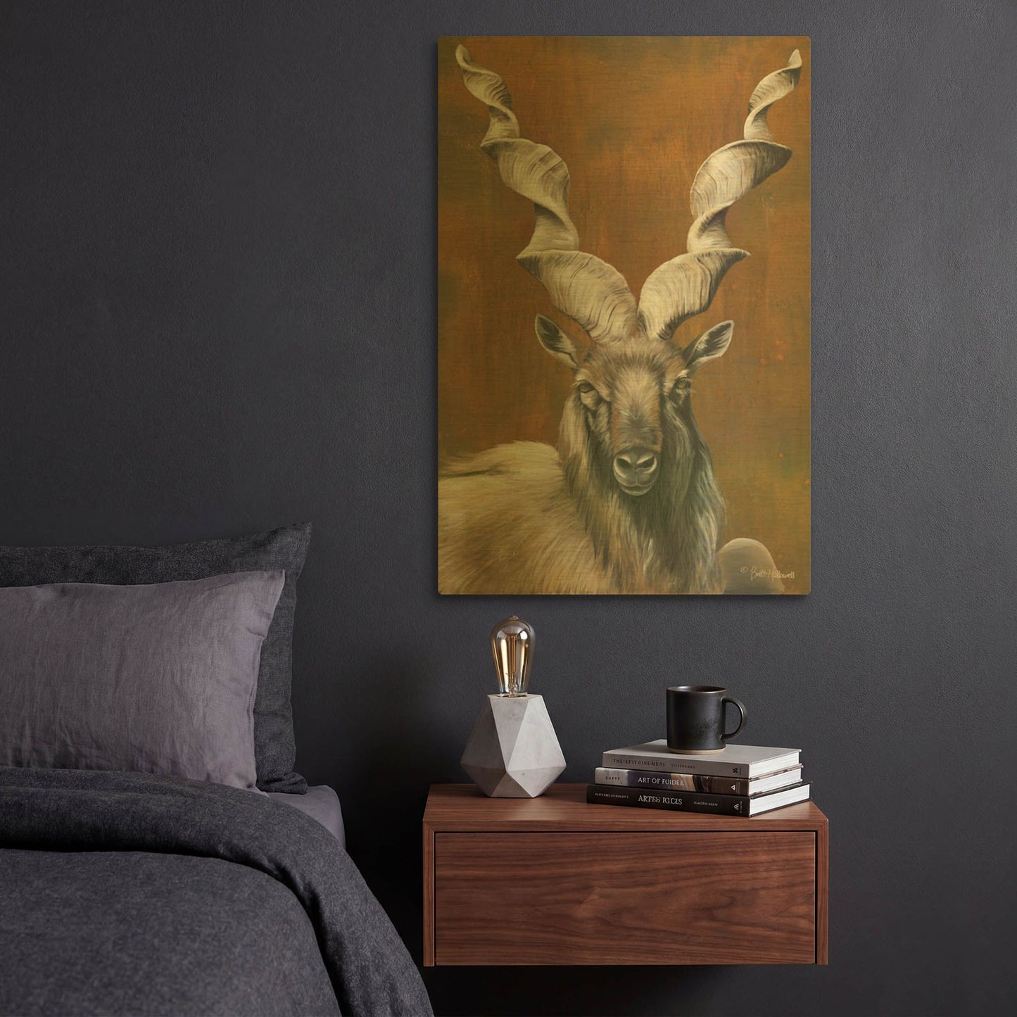 'Mighty Markhor' By Britt Hallowell Gold Metal Wall Art