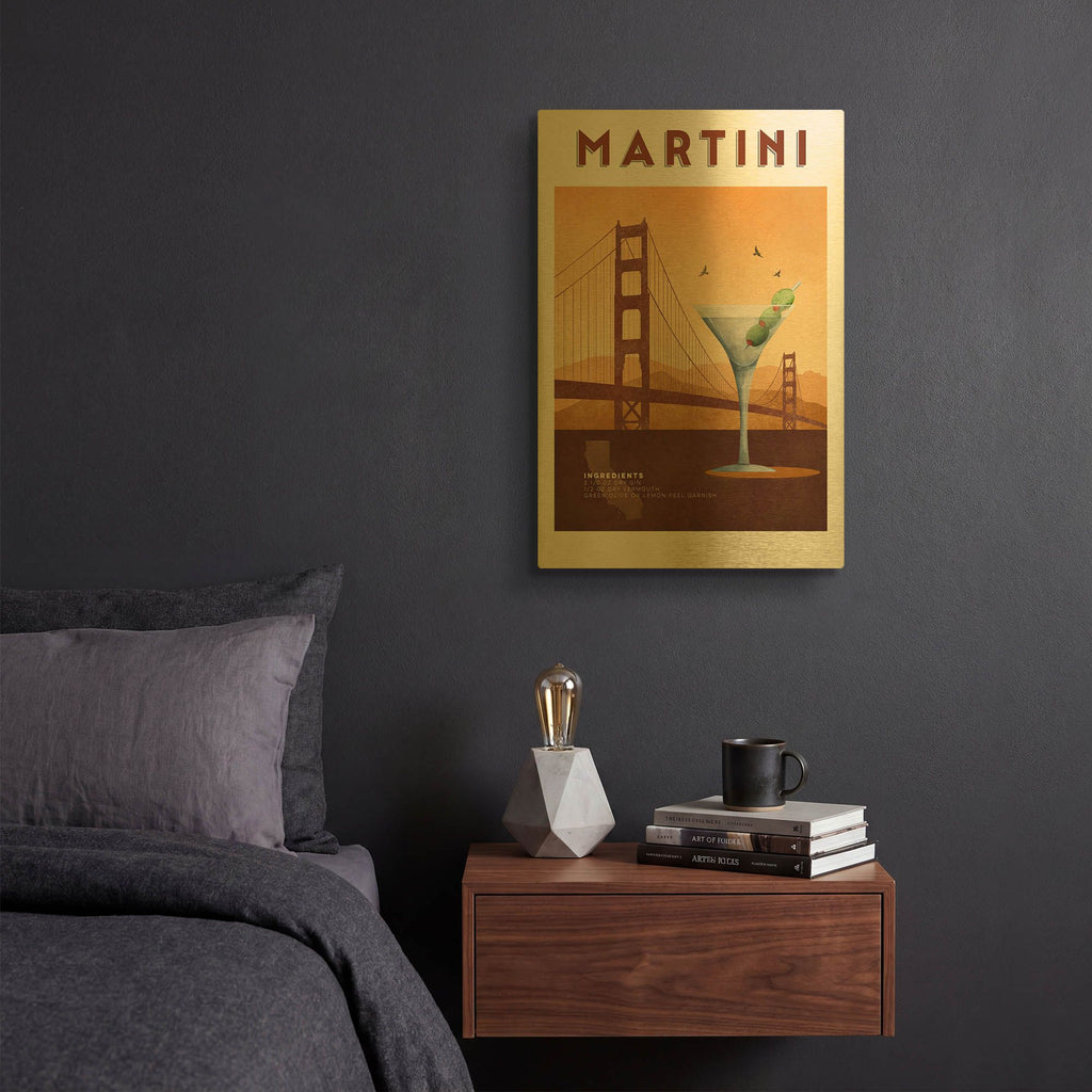 'Classic Cocktails 1' By Brett Blumenthal Gold Metal Wall Art