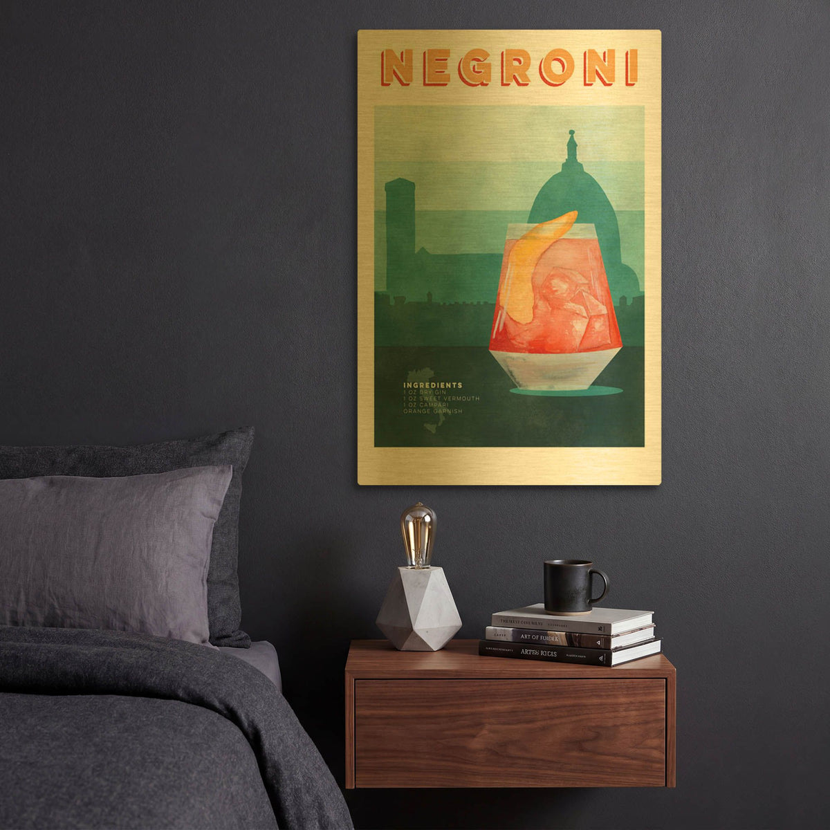 'Classic Cocktails 2' By Brett Blumenthal Gold Metal Wall Art